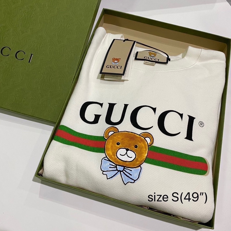 Clearance SALE!! Gucci x Kai size S oversized sweatshirt unisex กุชชี่ หมี เสื้อแขนยาว ของแท้ ส่งฟรี EMS ทั้งร้าน