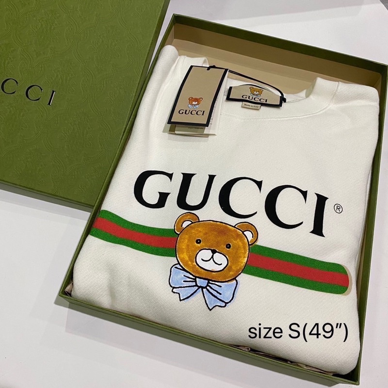 Clearance SALE!! Gucci x Kai size S oversized sweatshirt unisex กุชชี่ หมี เสื้อแขนยาว ของแท้ ส่งฟรี