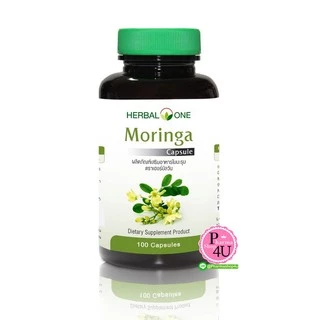 🍀กินดีมาก🍀 Herbal One Moringa Capsule อ้วยอัน มะรุมแคปซูล 100 แคปซูล [5559]