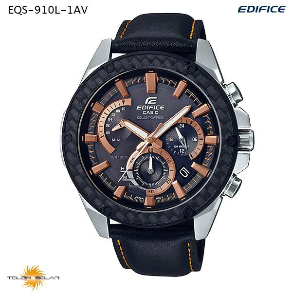 นาฬิกาข้อมือ Casio Edifice Men Solar Chronograph EQS-910L-1AV สายหนังแท้