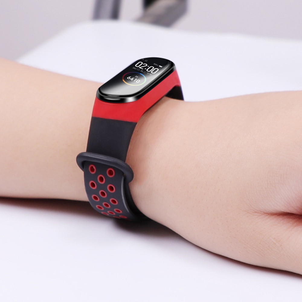 สําหรับ Mi Band 9 8 7 6 5 4 3 สร้อยข้อมือกีฬาซิลิโคน Miband8 Miband7 Miband6 Miband5 คู่สี Soft TPU Breathable สายรัดข้อมือ สายรัดข้อมือ