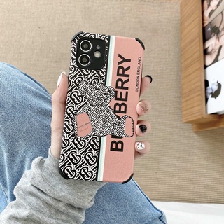 เคสไอโฟนหมีลายการ์ตูน ป้องกันกล้องแบบเต็มรูปแบบ เคสหนัง iPhone 12 Pro Max เคสไอโฟน7พลัส 11pro XS 6 iPhone6s plus เคสไอโฟน8พลัส X mini 6s SE 2020 Apple iPhone12 เคสi11 Xr เคสไอโฟน11 เคสไอโฟน 12 Bear Case