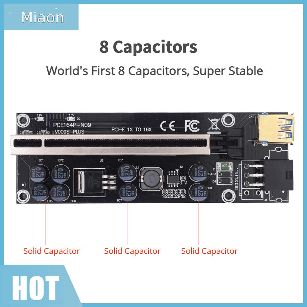 Miaon Pci Express Riser Card 1X To 16X Pci-E Extender Usb 3.0 สายเคเบิ้ล 6Pin พลังงานไฟฟ้า #8