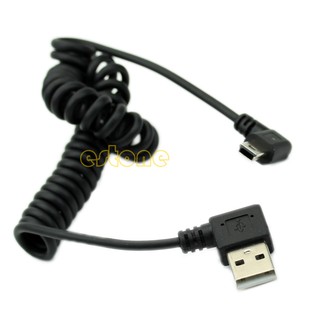 ☀S☀USB 2.0 left Angle 90 Degree A Male to Left Angle Mini B 5p Male Spri