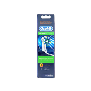 Oral-B ออรัลบี หัวแปรงสีฟันไฟฟ้า รุ่น Crossaction ขนแปรงไขว้ 2 หัว