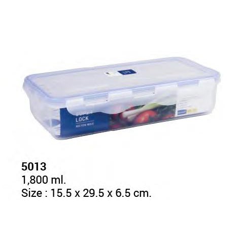 Superlock รุ่น 5013 กล่องถนอมอาหาร รุ่น Classic ฝาล็อคสุญญากาศ ขนาด 1,800 มล. พร้อมตะแกรง เหลี่ยม ยาว