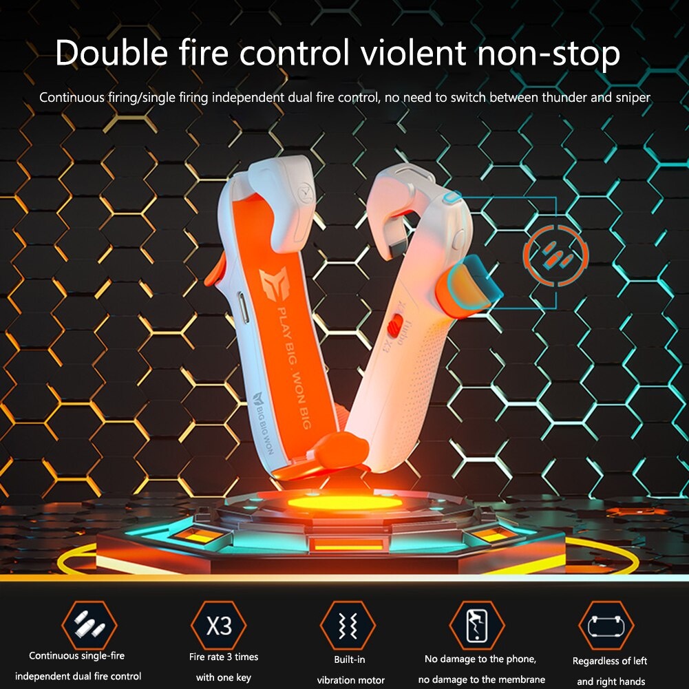 Bigbig WON M1 เกมแพดทริกเกอร์ ปุ่มกดเล่นเกมมือถือ พร้อมระบบสั่นสะเทือน สําหรับเกม PUBG สําหรับ Android IPhone