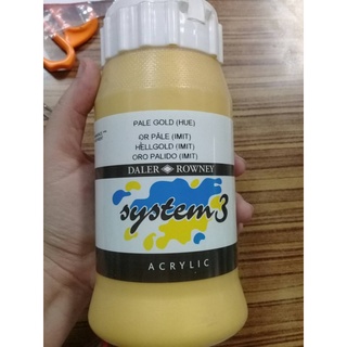 (KTS)สีอะคริลิค System 3 - (สี Pale Gold) 500 ml.NO.408 เดเลอร์-ราวนี่ (Daler-Rowney)