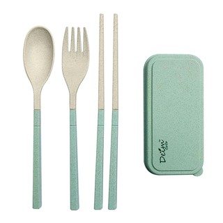 Tableware set WHEAT STRAW CUTLERY SET DEIM GREEN Tableware Kitchen equipment ชุดอุปกรณ์บนโต๊ะอาหาร ชุดช้อนส้อมฟาข้าวสาลี