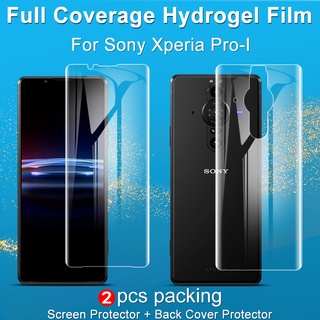 Imak ฟิล์มไฮโดรเจลนิ่ม Sony Xperia Pro-I ฟิล์มกันรอย ครอบคลุมเต็มรูปแบบ ไฮโดรเจล TPU 3D HD ป้องกันหน้าจอ บางเฉียบ ด้านหน้า / ด้านหลัง ฟิล์ม