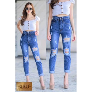 สินค้าเข้าใหม่ 2511 Vintage Denim Jeans by GREATกางเกงยีนส์ กางเกงยีนส์ ผญ Boyfriend Jeans ทรงบอยสลิม