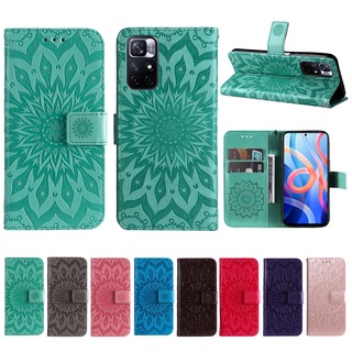 เคสโทรศัพท์มือถือหนัง PU นิ่ม ฝาพับ พร้อมช่องใส่บัตร สําหรับ Xiaomi 11T Pro Redmi 10 Note 11 Pro 11S 11T 5G