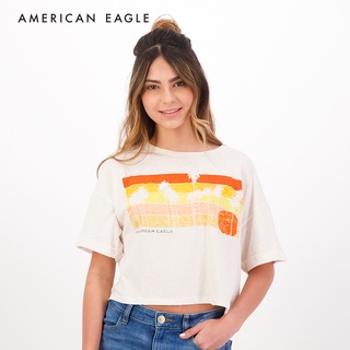 American Eagle Graphic Boxy Crop T-Shirt เสื้อยืด ผู้หญิง ครอป กราฟฟิค (EWTS 037-8189-106)