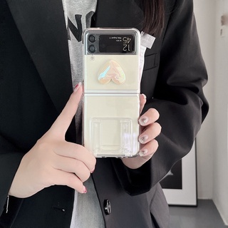 เคสโทรศัพท์มือถือ แบบใส ลายหัวใจ สําหรับ Samsung Galaxy Z Flip 3 5G Flip4 Z Flip 4