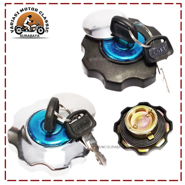 CB TANK CAP PLUS สีดํา CHROME KEY