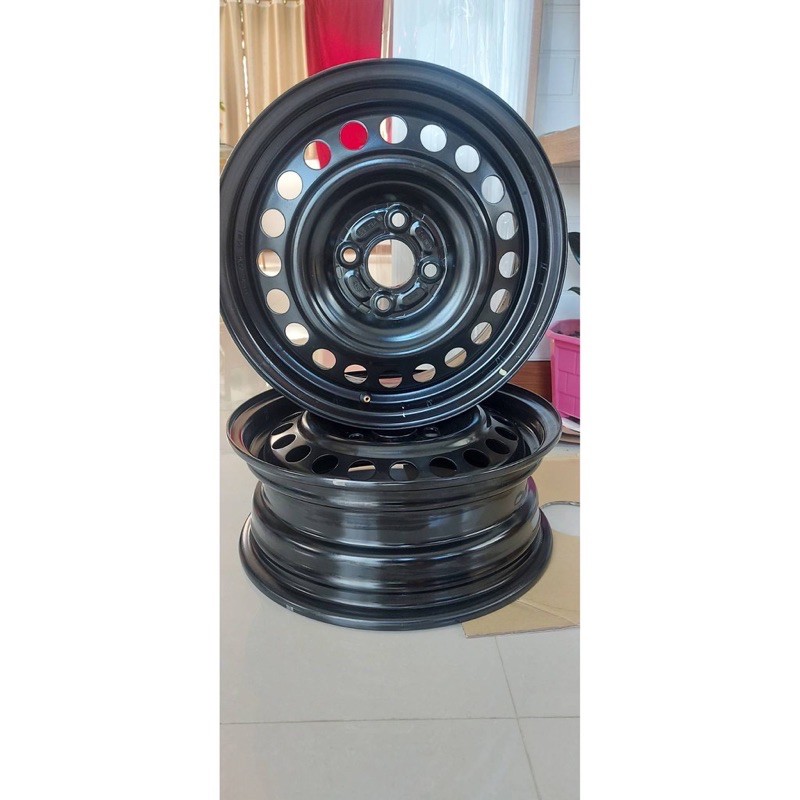 ล้อกระทะ ขอบ 15 4 รู(4/100) สำหรับรถเก๋ง (Vios,City,Jazz,Nissan march,Suzuki)