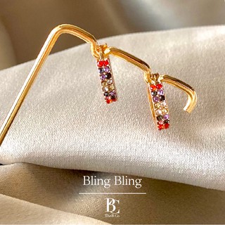 TheB.Co •Bling Bling ต่างหูห่วงคริสตัล