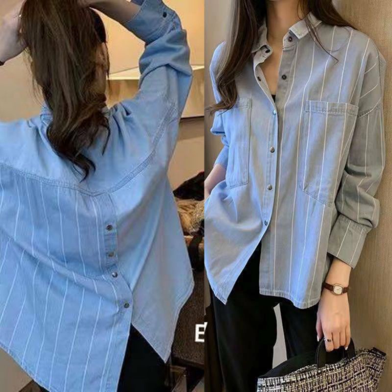 ES#เสื้อเชิ้ตยีนส์#เชิ้ตผู้หญิง#เสื้ิ้เชิ้ต