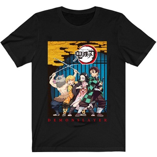 [100% Cotton] เสื้อยืด ผ้าฝ้าย พิมพ์ลายอนิเมะ Demon Slayer Kamado Tanjirou Nezuko สําหรับผู้ชาย