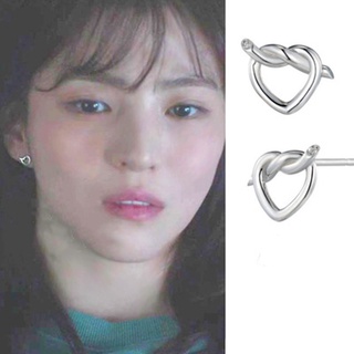 Irresistible, Liu Na is more simple than the same earrings, silver needles, Han Suxi silver needles, earrings, earrings and love couple gifts