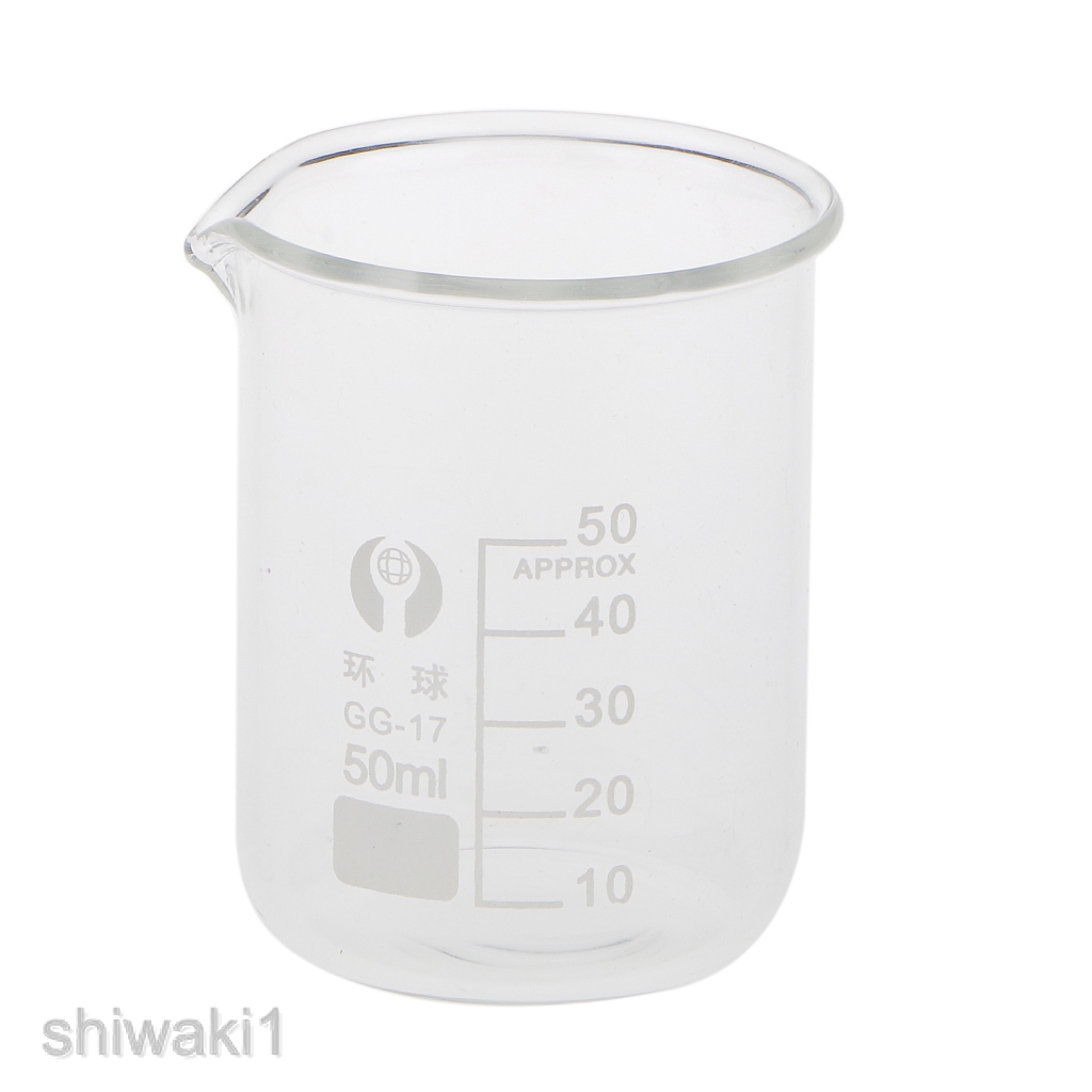 50ML Low Form Measuring Graduated Beaker Chemistry Lab Glassware