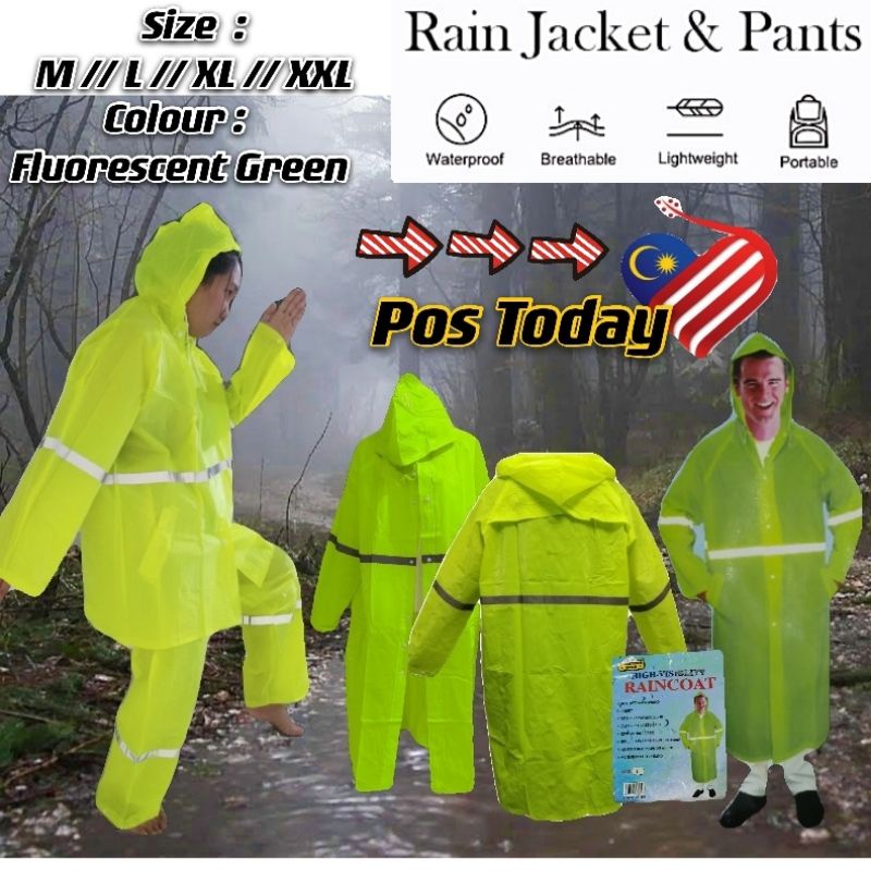 Baju Hujan รถจักรยานยนต์จักรยานจักรยาน Rain PVC Jacket Jaket Jas Hujan (เฉพาะปุ่ม)