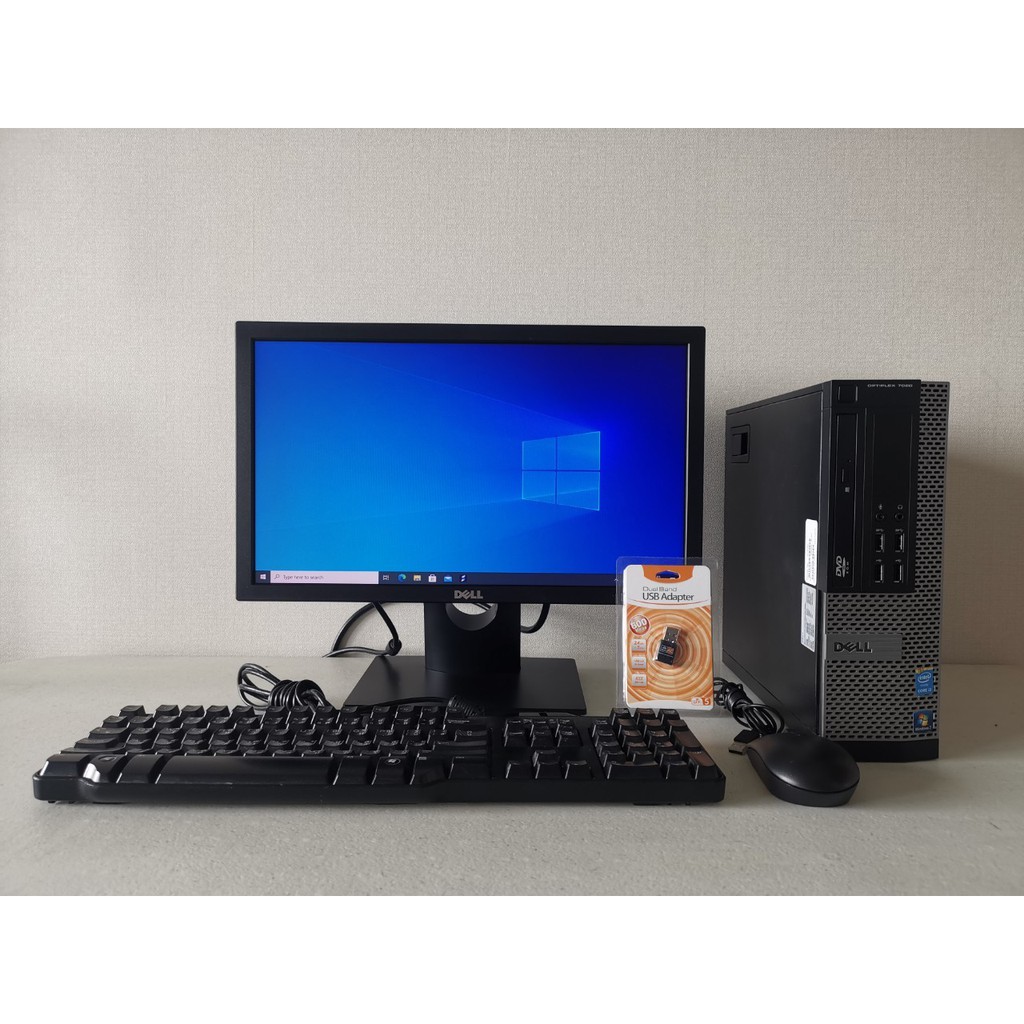 คอมพิวเตอร์มือสองครบชุด พร้อมจอ 19 นิ้ว Dell Optiplex 7020 Core i3-4130 ฮาร์ดดิสก์ SSD มือ 1 รับประก