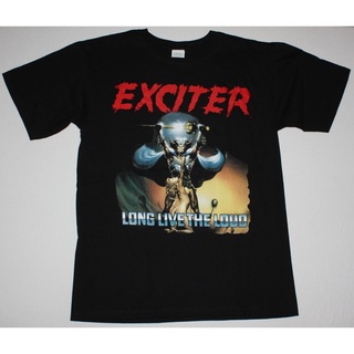 เสื้อยืดผ้าฝ้ายพิมพ์ลาย ใหม่ เสื้อยืดลําลอง แขนสั้น พิมพ์ลาย Exciter Long Live The Loud Speed Thrash Metal Anvil อเนกประ