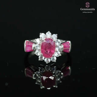 แหวนทับทิม และ white sapphire ขนาด 52
