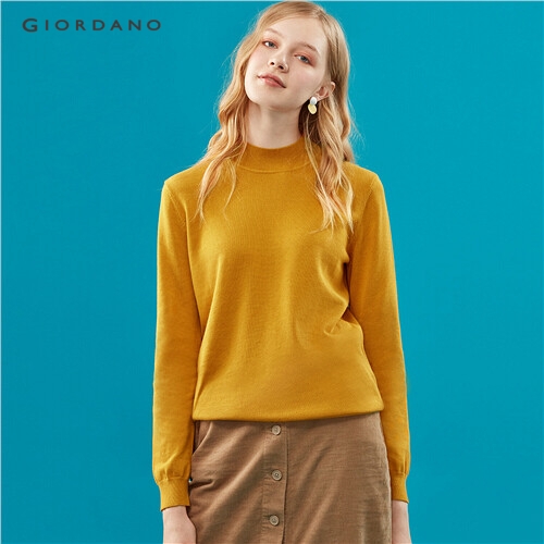 GIORDANO WOMEN Cotton mockneck knitted sweater 05359869