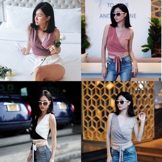 Jolly​Molly​Two​Tone​Croptop​+เสื้อครอปทูโทนป้ายผูกเอว