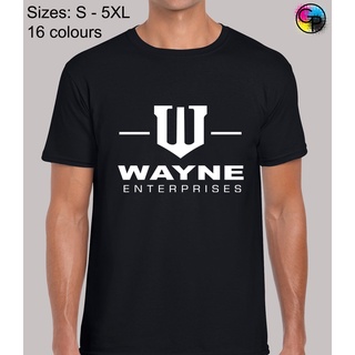 เสื้อยืด พิมพ์ลายการ์ตูนซูเปอร์ฮีโร่ Wayne Enterprises สําหรับผู้ชายสามารถปรับแต่งได้