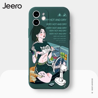 JEERO เคสไอโฟน เคสซิลิโคนนุ่มขอบเหลี่ยมกันกระแทกการ์ตูนตลก เคสโทรศัพท์ Compatible for iPhone 13 12 11 Pro Max SE 2020 X XR XS 8 7 6 6S Plus พลัส HFC319