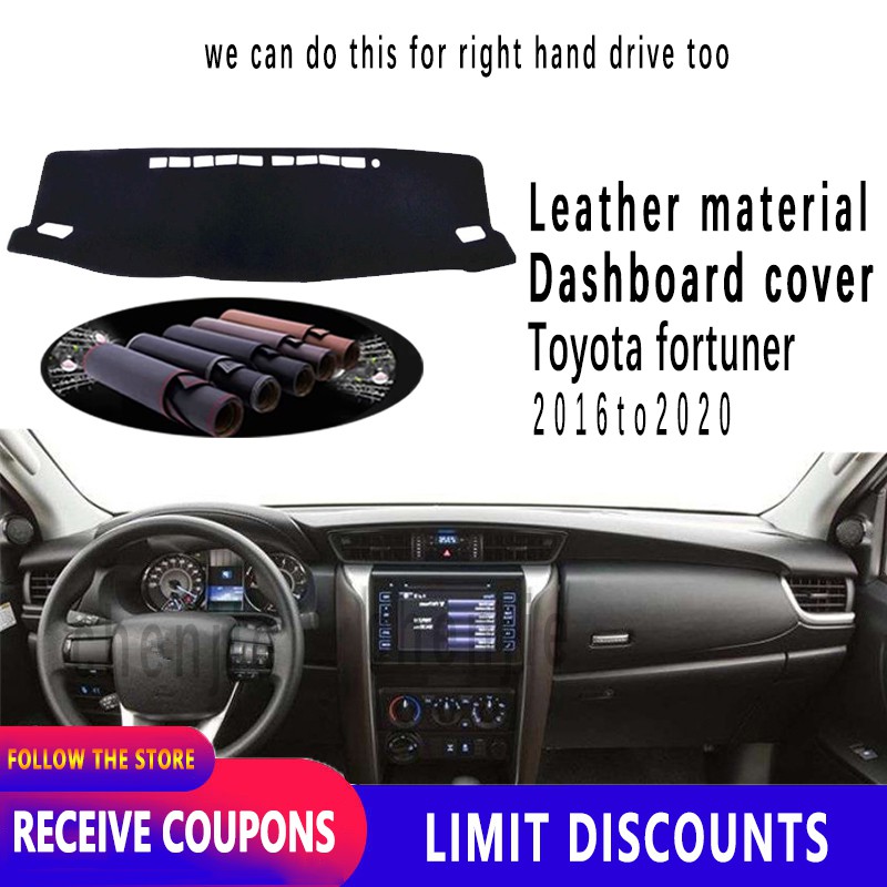 สําหรับ Toyota Fortuner Sw4 N15 N16 2016 2017 2018 2019 2020 Taplo พรม pad หนังรถอุปกรณ์เสริมภายใน