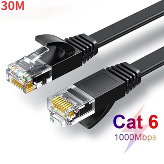 5M 10M 15M 20M 30M Flat Cat6 อินเทอร์เน็ต RJ45 สาย LAN Ethernet กลางแจ้ง