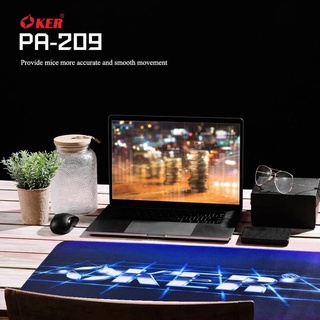 OKER MOUSE PADแผ่นรองเมาส์ รุ่น PAD-209 แผ่นรองเม้าส์ผ้า สำหรับคอเกมส์ เย็บขอบอย่างดี