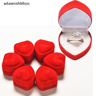 [adawnshbhyu] กล่องเก็บเครื่องประดับ แหวน รูปหัวใจ สีแดง