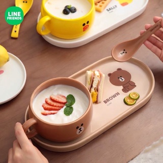 LINE FRIENDS ชุดถ้วยเซรามิกอาหารเช้าสำหรับ 1 คน