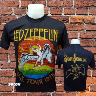 เสื้อวง Led Zeppelin แขนสั้น ไม่มีตะเข็บข้าง คอฟิต ป้ายUSA เสื้อวง เสื้อผู้ชาย เสื้อทัวร์ วงร็อคคต่างประเทศ