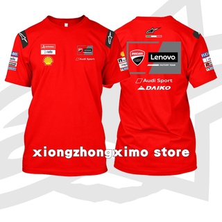 เสื้อยืด พิมพ์ลายทีมแข่งรถ Ducati MotoGP พรีเมี่ยม