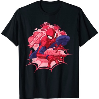 เสื้อยืดผ้าฝ้าย พิมพ์ลาย Spider-Man Hearts วันวาเลนไทน์ สําหรับผู้ชาย