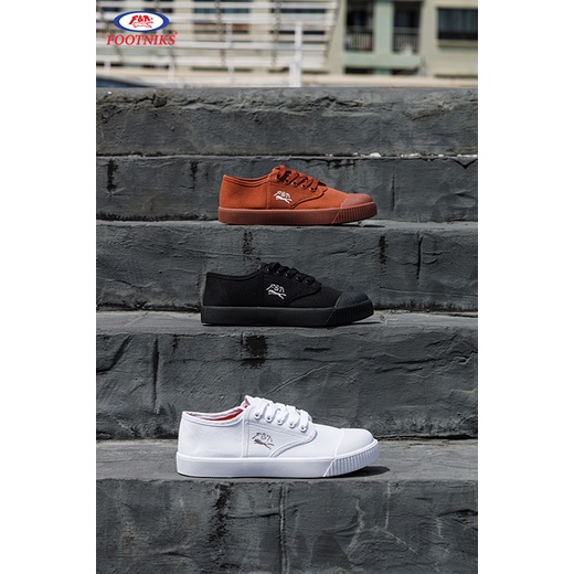 รองเท้านักเรียน Footniks รุ่น F205   รองเท้าผ้าใบนักเรียนแบบผูกเชือก เบอร์ 31-45