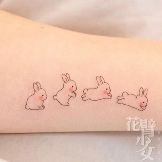 Tattoo สติกเกอร์รอยสัก ลายกระต่ายน่ารัก 325 2 ชุด