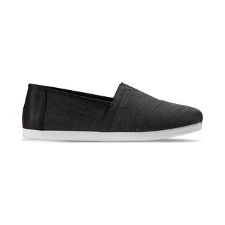 TOMS รองเท้าลำลองผู้ชาย แบบสลิปออน (Slip on) รุ่น Alpargata Seasonal Black Crossweave Synthetic Trim รองเท้าลิขสิทธิ์แท้