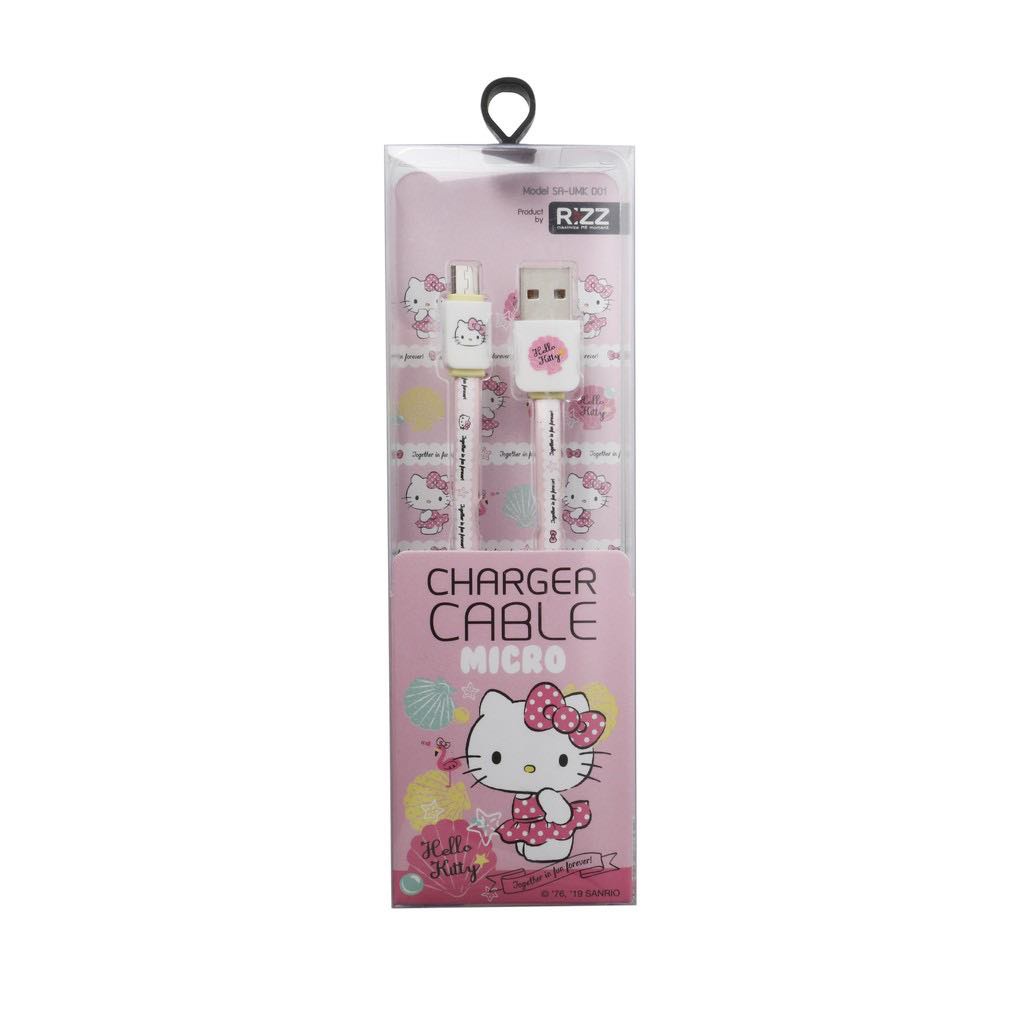 ชุดชาร์จลายคิตตี้ หมีบราวน์ สายชาร์จแอนดรอยด์  Rizz(ริซ) Hello Kitty Micro Charger