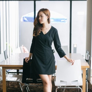 V-NECK WRAP DRESS