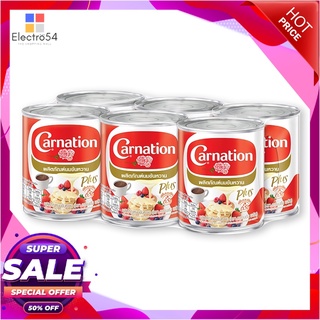 คาร์เนชันพลัส นมข้นหวาน 380 กรัม x 6 กระป๋องกาแฟและครีมเทียมCarnation Plus Sweetened Condensed Milk 380 g x 6 Cans