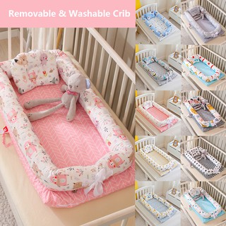 ที่นอนทารก ที่นอนเด็กแรกเกิด ​ที่นอนเด็ก​อ่อน Baby Crib Bed เปลเด็ก ผ้าฝ้ายเตียงเด็กแบบพกพาพับได้ทารกแรกเกิดนอนเดินทางเตียงเด็กรังเด็กชุดเครื่องนอน