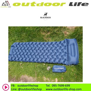 แผ่นรองนอนเป่าลม black deer push-type inflatable cushion blue