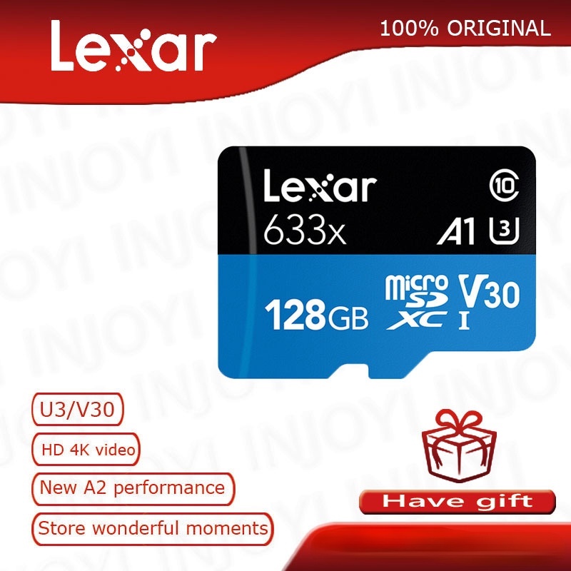 Lexar การ์ดหน่วยความจํา Micro sd 32gb 64gb 128gb 256gb 512gb carte sd Class10 633x TF Flash Memory Card mecard Micro sd kart A1 A2